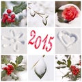 2015, snow and winter red and white photos Royalty Free Stock Photo