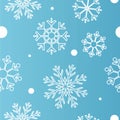 Snow winter seamless pattern baby blue