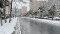 Snow and winter view from Atakoy district in istanbul