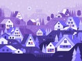 Snow Winter Village Landscape Royalty Free Stock Photo