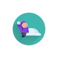 snowball flat icon with long shadow. playing snowball flat icon