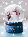 Glass Christmas toy, souvenir - snow ball.Christmas mood decorate the beautiful Christmas tree toys.Christmas Royalty Free Stock Photo