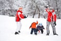 Snowball fight Royalty Free Stock Photo