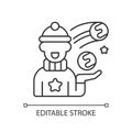 Snowball fight linear icon