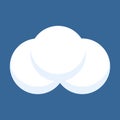 Snowball isolated on blue background. Three snowballs icon vector