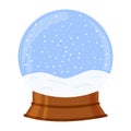 Snowball isolated. Crystal snow ball empty. Vector illustration