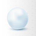 Snowball isolated on transparent background. Frozen ice ball. Winter decoration for Christmas or New Year. Vector snow.