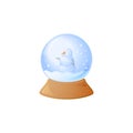 Snowball, snow globe with snowfall. Snowman. Winter isolated illustration