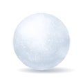 Snowball on white background realistic vector illustration Royalty Free Stock Photo