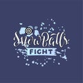 Snowballs fight creative lettering on blue background