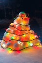 Snowballs heap with festive garland led lights