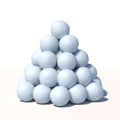 Snowballs heap isolated on white background 3d rendering Royalty Free Stock Photo