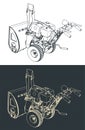 Snowblower isometric blueprint