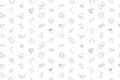 Snowboard background from line icon. Linear vector pattern.