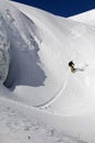 Snowboard freeride in high mountains