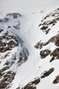 Snowboard freeriding in Alps