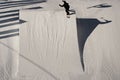 04.02.2022: Snowboard freestyle big air contest in Madonna di campiglio Snowboard tricks on kicker. Val Rendena dolomites Italy