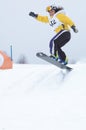 Snowboard girl in race Royalty Free Stock Photo