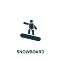 Snowboard icon. Monochrome simple icon for templates, web design and infographics