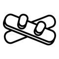 Snowboard icon, outline style