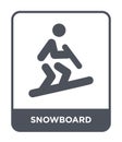 snowboard icon in trendy design style. snowboard icon isolated on white background. snowboard vector icon simple and modern flat Royalty Free Stock Photo