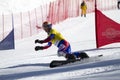 Snowboard parallel giant slalom Royalty Free Stock Photo