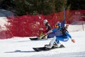 Snowboard parallel giant slalom Royalty Free Stock Photo