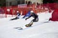 Snowboard parallel giant slalom Royalty Free Stock Photo