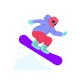 Snowboard rider sliding down vector illustration