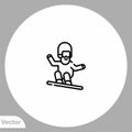 Snowboard vector icon sign symbol Royalty Free Stock Photo