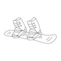 Snowboard vector line icon