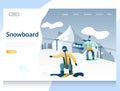 Snowboard vector website landing page design template