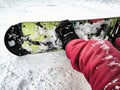 Snowboard. Winter background. Ski resort. Descent from a high mountain Royalty Free Stock Photo