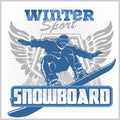 Snowboard - winter sport. Vector stock