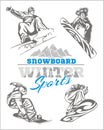 Snowboard - winter sport. Vector stock