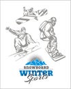 Snowboard - winter sport. Vector stock