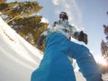 Snowboarder in action - extreme sports Royalty Free Stock Photo
