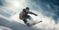 Snowboarder in action. Extreme winter sports. Generative AI Royalty Free Stock Photo