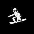 Snowboarder on a black background
