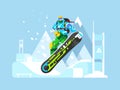 Snowboarder cartoon character