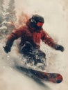 snowboarder close-up riding Royalty Free Stock Photo