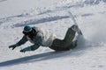 Snowboarder falling