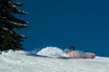 Snowboarder falling down