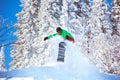 Snowboarder freeride jump powder snowboarding Royalty Free Stock Photo