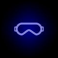 snowboarder glassesline icon in neon style. Element of winter sport illustration. Signs and symbols icon can be used for web, logo Royalty Free Stock Photo