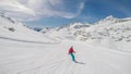 MÃ¶lltaler Gletscher - A snowboarder going down the slope Royalty Free Stock Photo