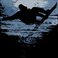 Snowboarder - grunge vector