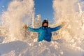 Snowboarder having fun