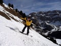 Snowboarder having fun