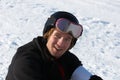 Snowboarder in helmet portrait